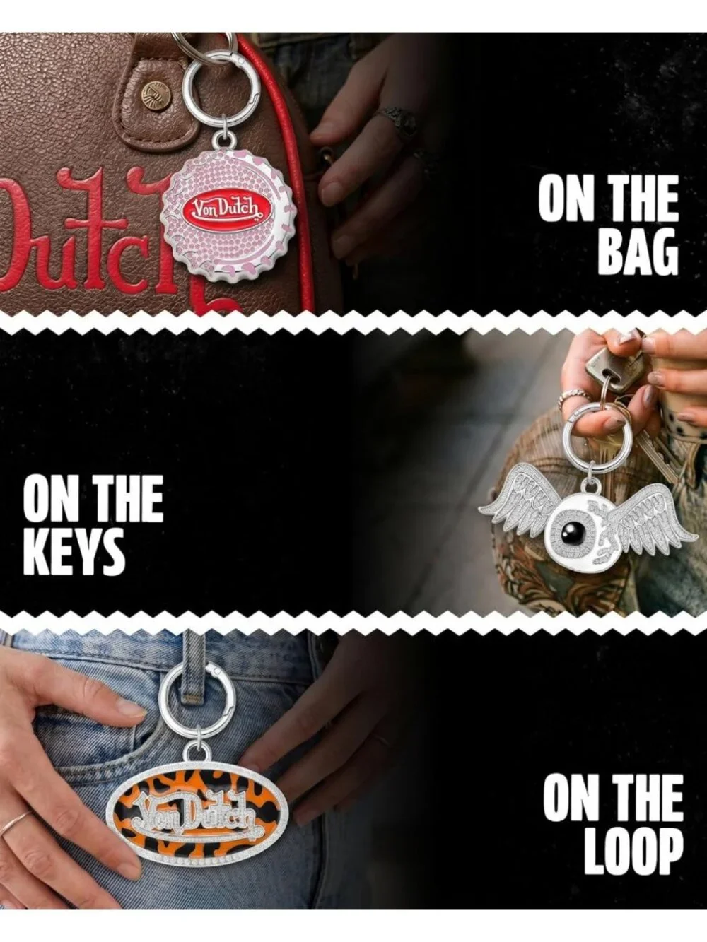 Chic Hinged Key Ring Bag Charm Keychain for Stylish Accessories and Gifts